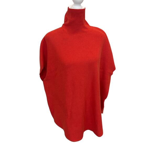 Lilla P NWT Orange Turtleneck Boxy Sleeveless Sweater Womens Size Small NEW - Picture 3 of 6